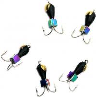 Мормышка вольф безнасад Черт с петлей короткий с латунной коронкой