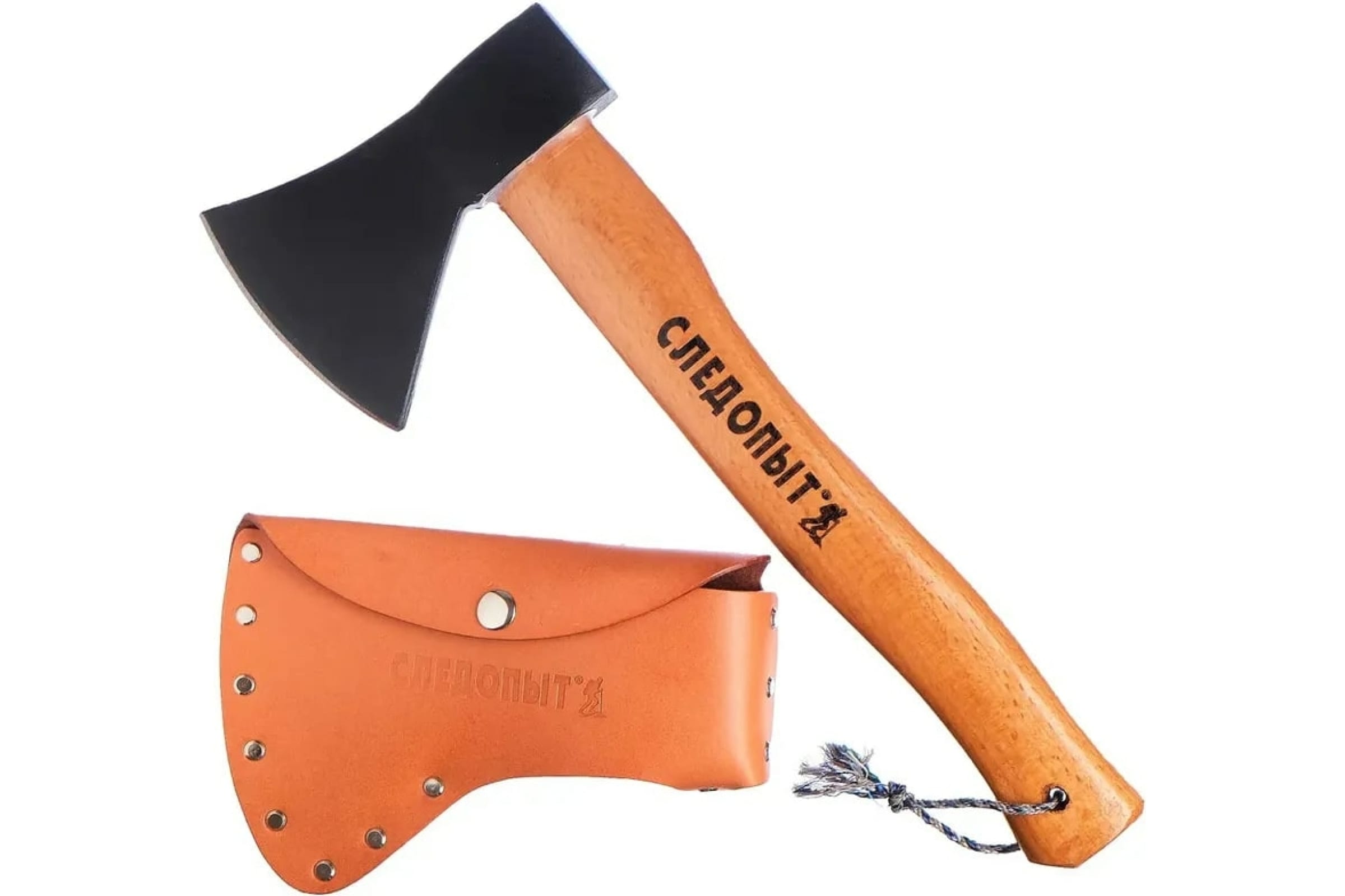 Туристический топор Следопыт 390x155x110 мм, 995 г, в кожаном чехле PF-AT-08