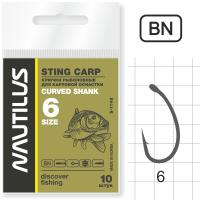 Крючок Nautilus Sting Carp Curved Shank S-1148BN № 6