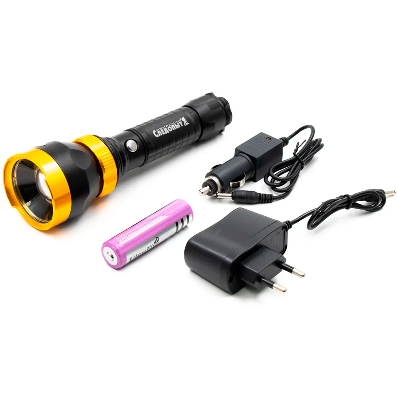 Фонарь ручной Сибирский Следопыт Мастер (1 LED, zoom, 220В+12В) (PF-PFL-L43) 2