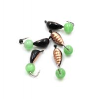 Мормышка вольф. безнасадочная ЯМАН Жучок кошачий глаз сверленый, цв. медь